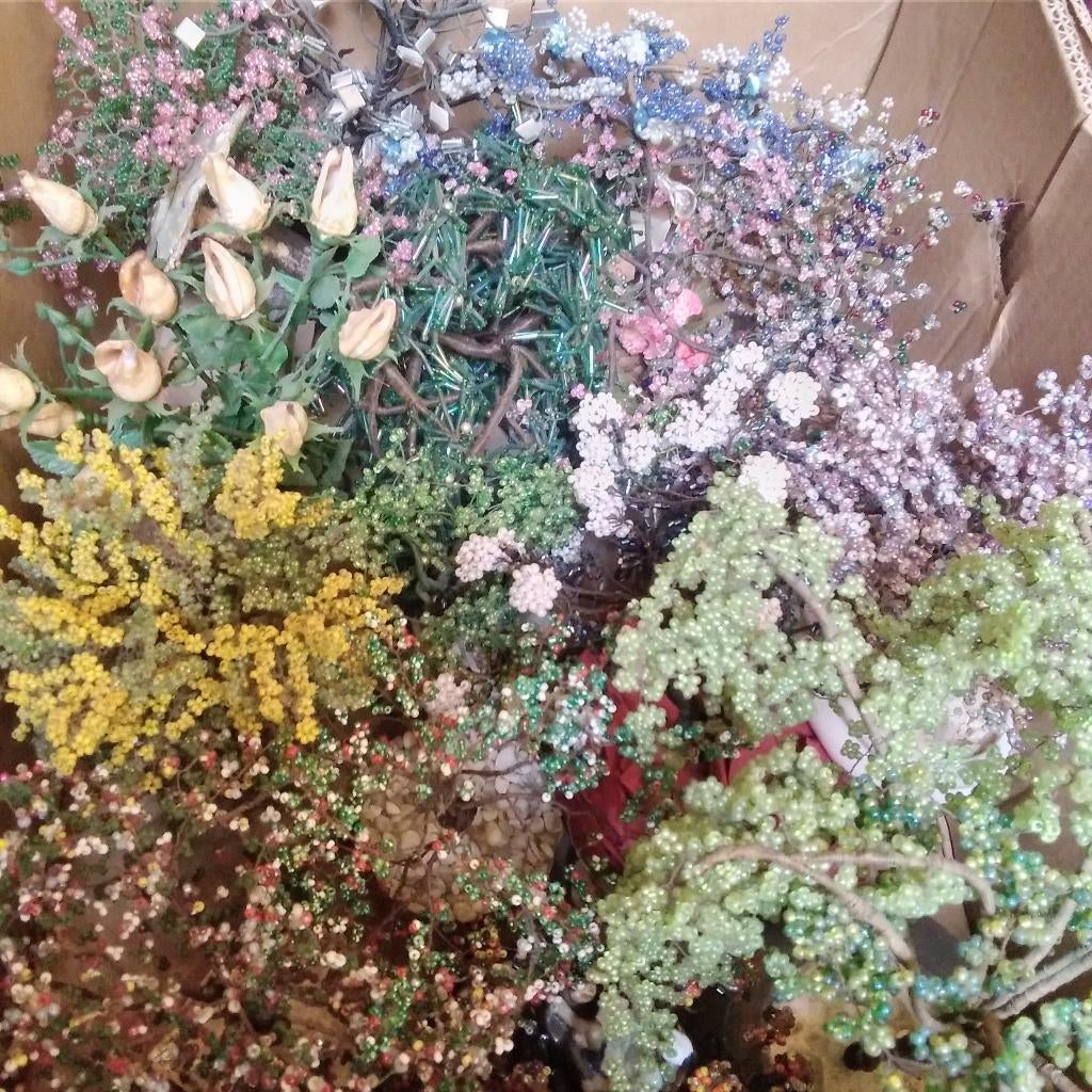 Allerlei vintage boompjes/takjes met pareltjes, Antiek en Kunst, Ophalen