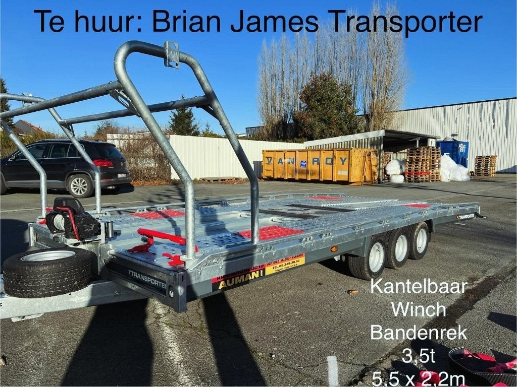 TE HUUR: Brian James Transporter, Auto diversen, Aanhangers en Bagagewagens, Zo goed als nieuw, Ophalen