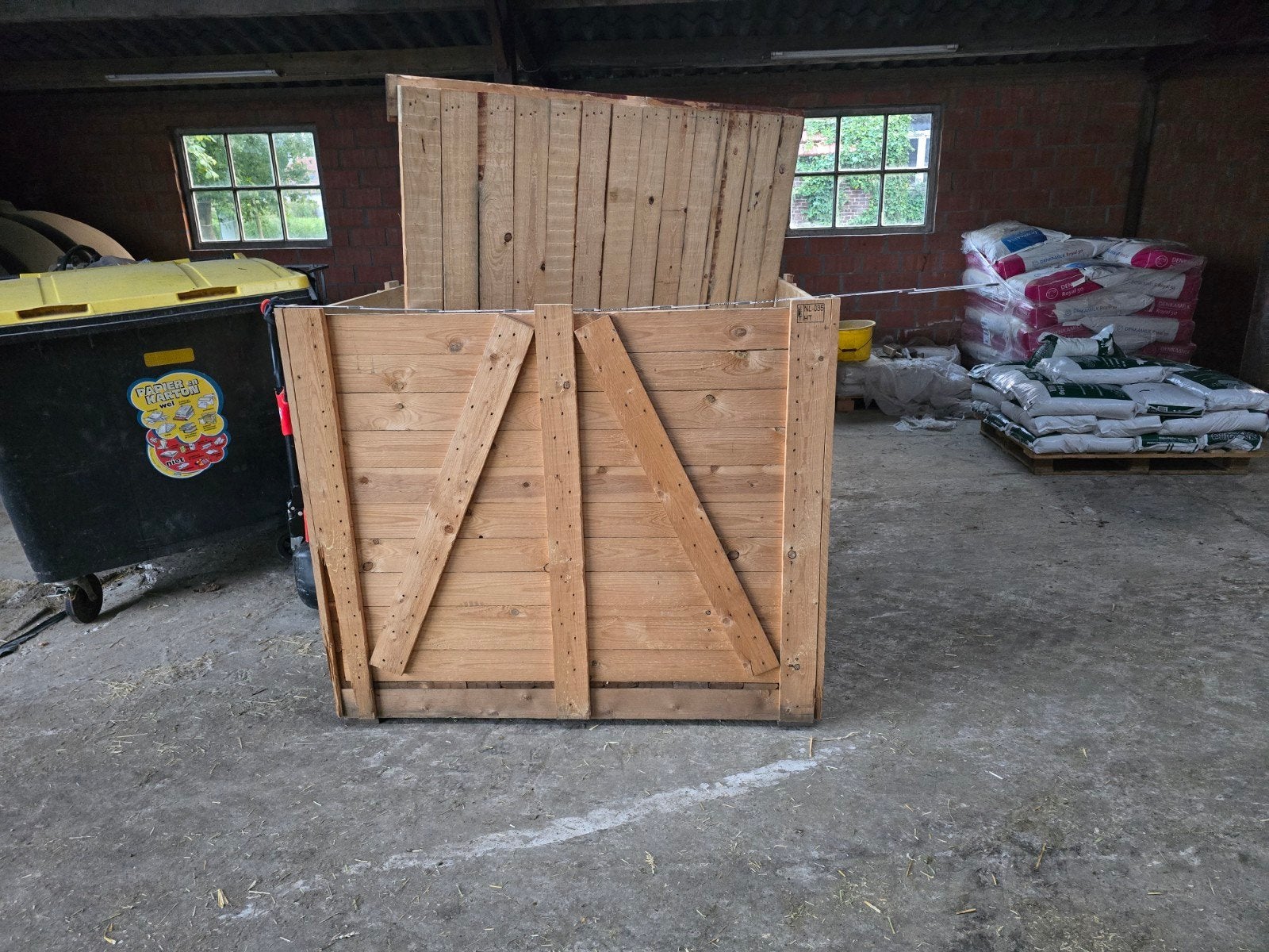 grote houten kist met deksel, Enlèvement, Neuf, Bois, Autres types