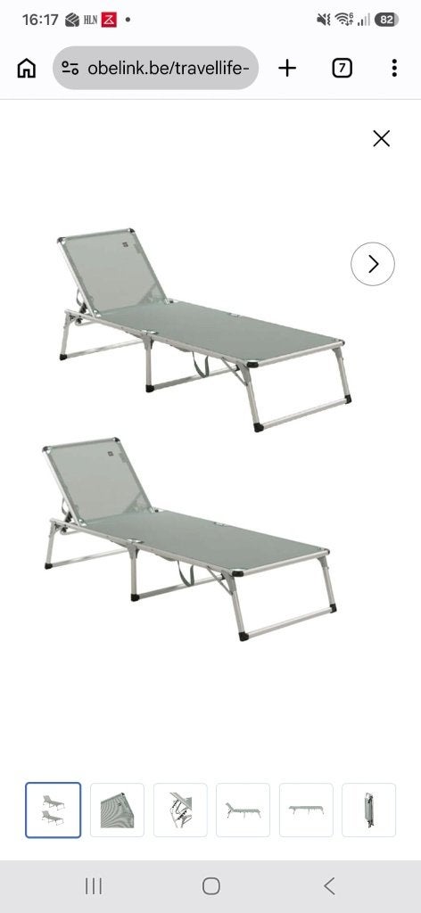 Set van 2 camping ligbed NIEUW!, Ophalen, Nieuw, Campingstoel