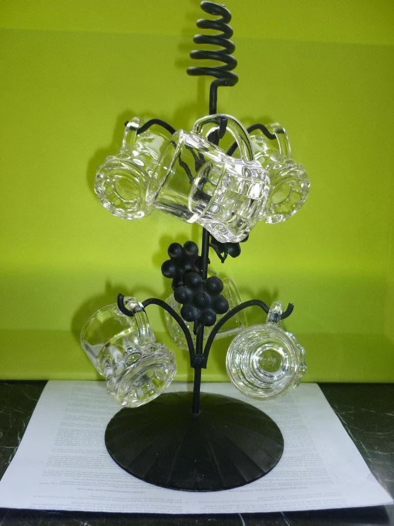 Houder met 6 borrelglaasjes, Verzamelen, Ophalen of Verzenden, Nieuw, Borrel- of Shotglas