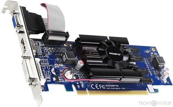Carte graphique GIGABYTE GeForce 210 1 GB, GDDR3, HDMI, Comme neuf, Enlèvement