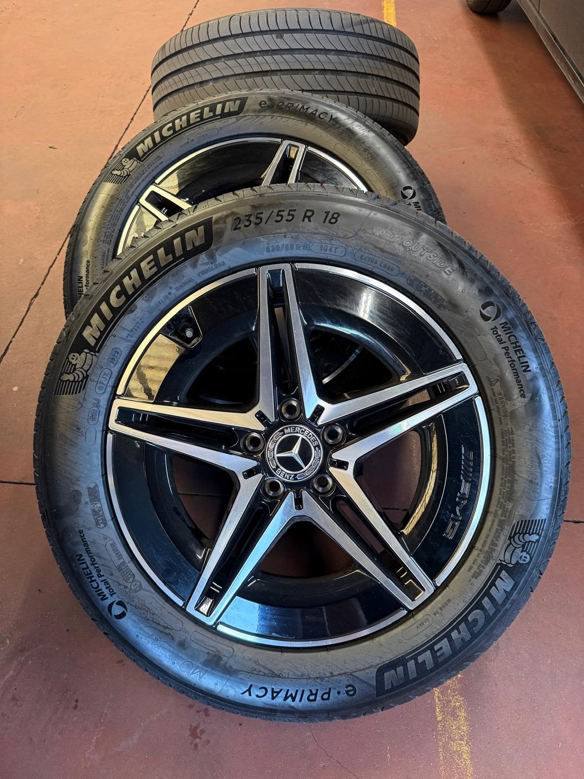 Originele Mercedes-Benz AMG 18" velgenset +banden, Auto-onderdelen, Banden en Velgen, Ophalen, 18 inch, Band(en), Zomerbanden