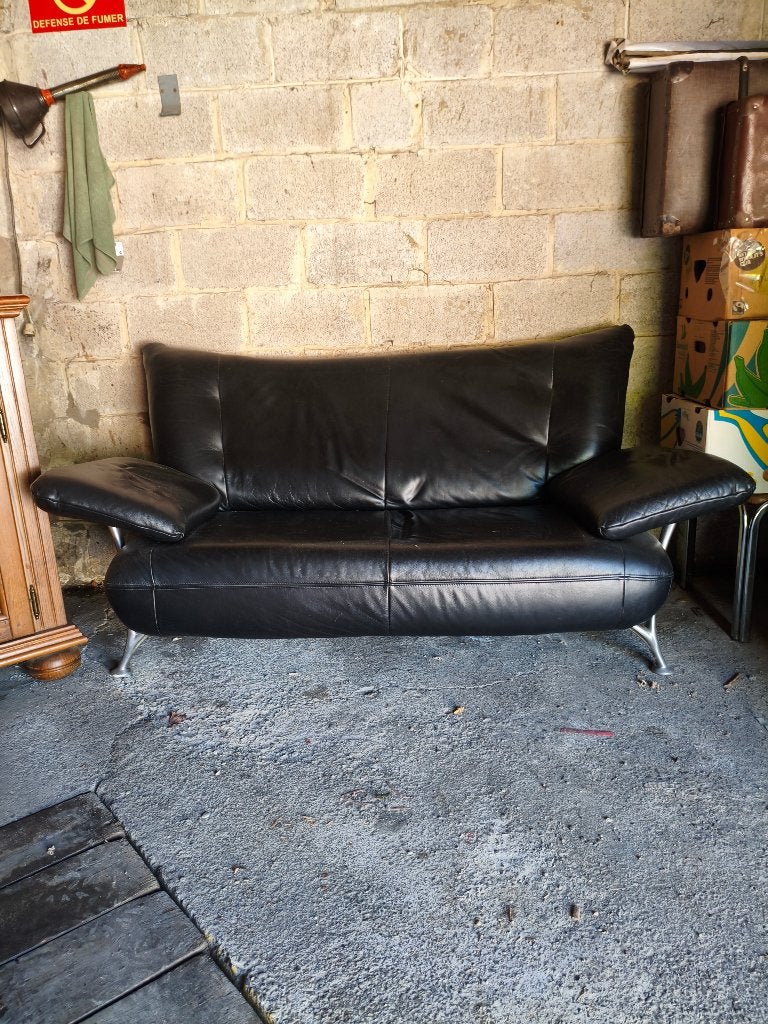 Canapé+Fauteuil vintage en cuir,superbe désign, VINTAGE DESIGN, Enlèvement, Utilisé, Cuir