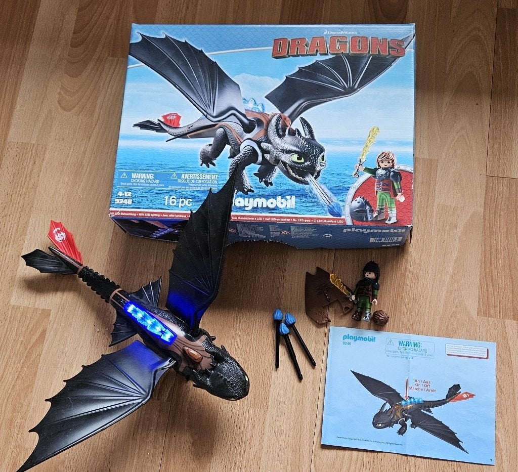 Playmobil 9246 Dragons Hiccup & Toothless, Enlèvement ou Envoi, Comme neuf, Kit complet, Dragons