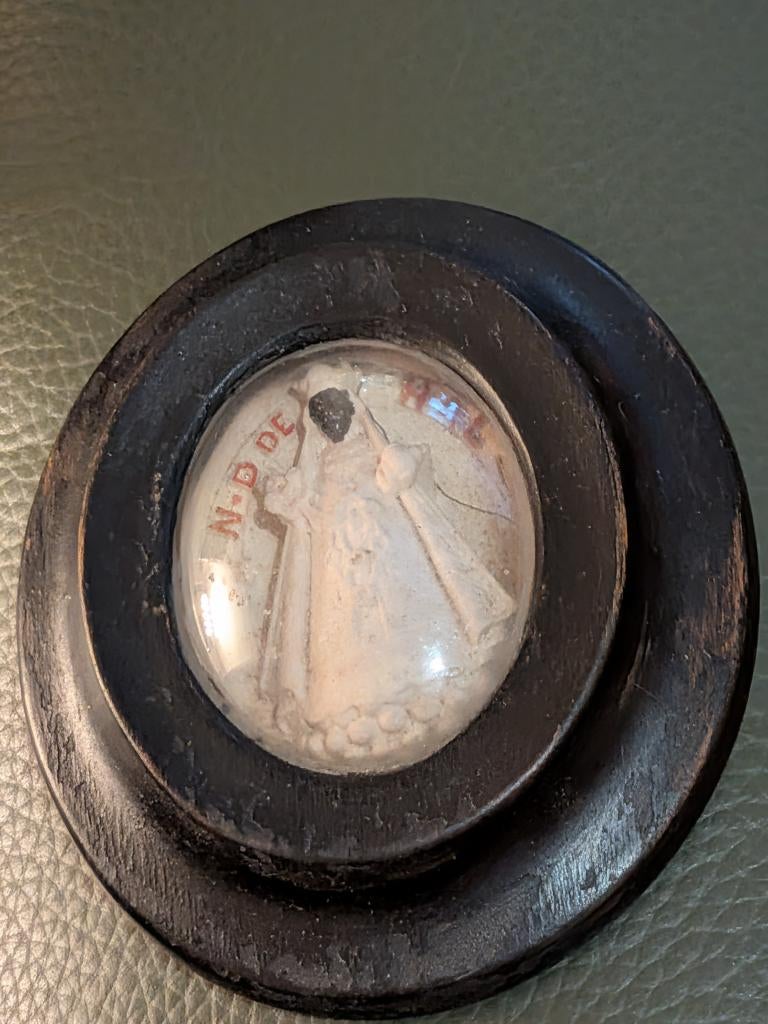 19de eeuwse medaillon, Zwarte Madonna van Halle, Antiek en Kunst, Ophalen of Verzenden