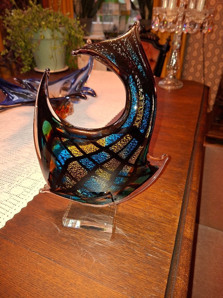 Recente murano vis met mooi kleurenspectrum, Antiquités & Art, Enlèvement