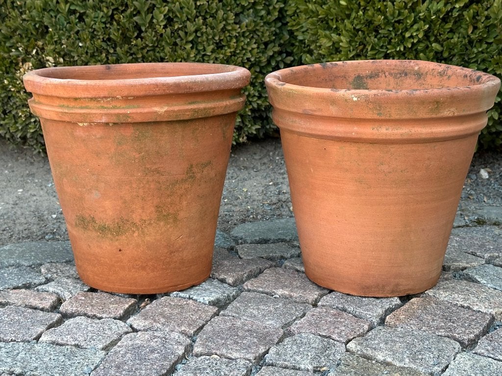 terracotta bloempotten - 2 identieke, Tuin en Terras, Ophalen, Terracotta, Balkon