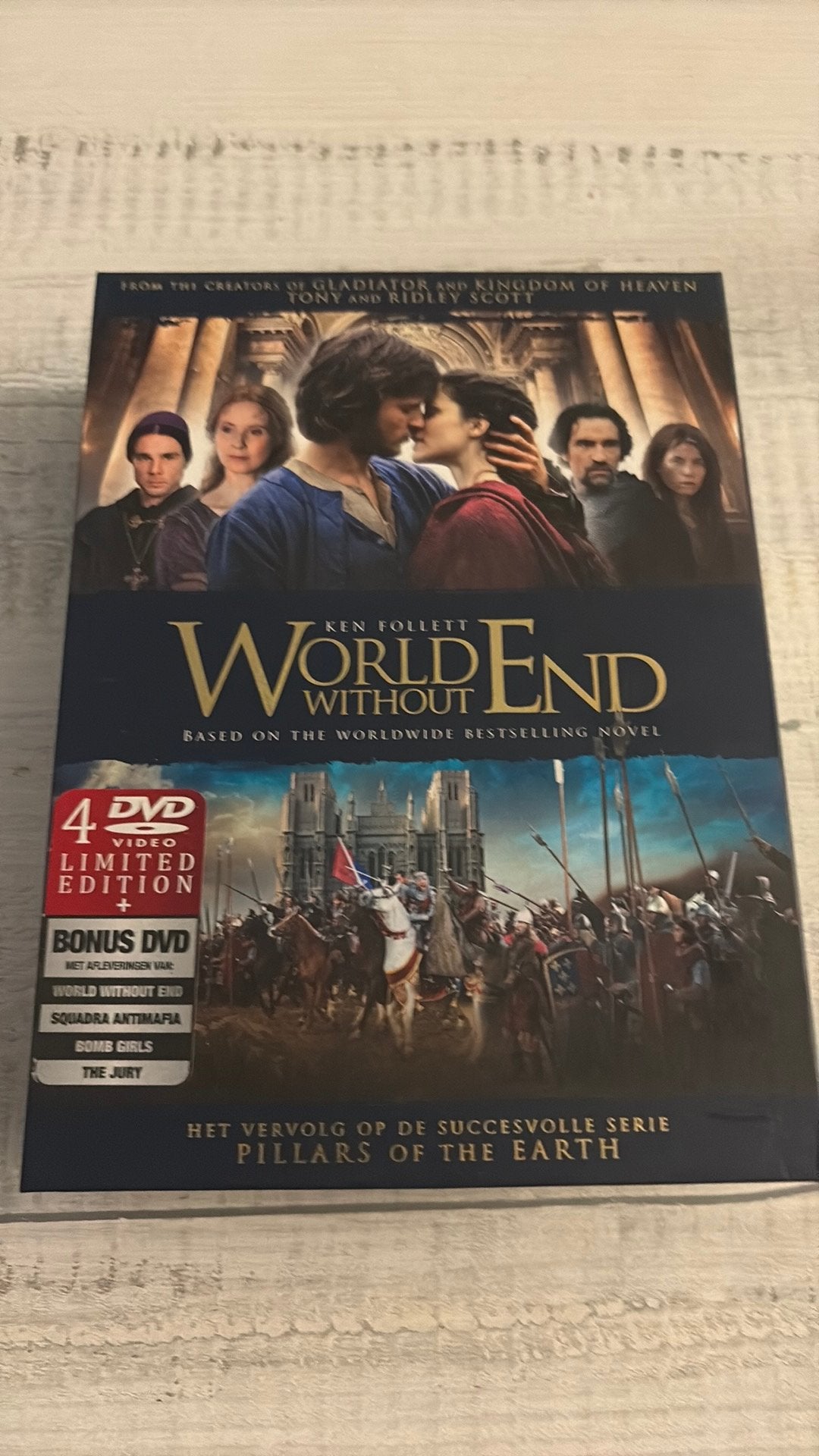 Wereld zonder einde — Ken Follett — set van 4 dvd's, Cd's en Dvd's, Nederlands, Zo goed als nieuw, Complete serie, Ophalen of Verzenden
