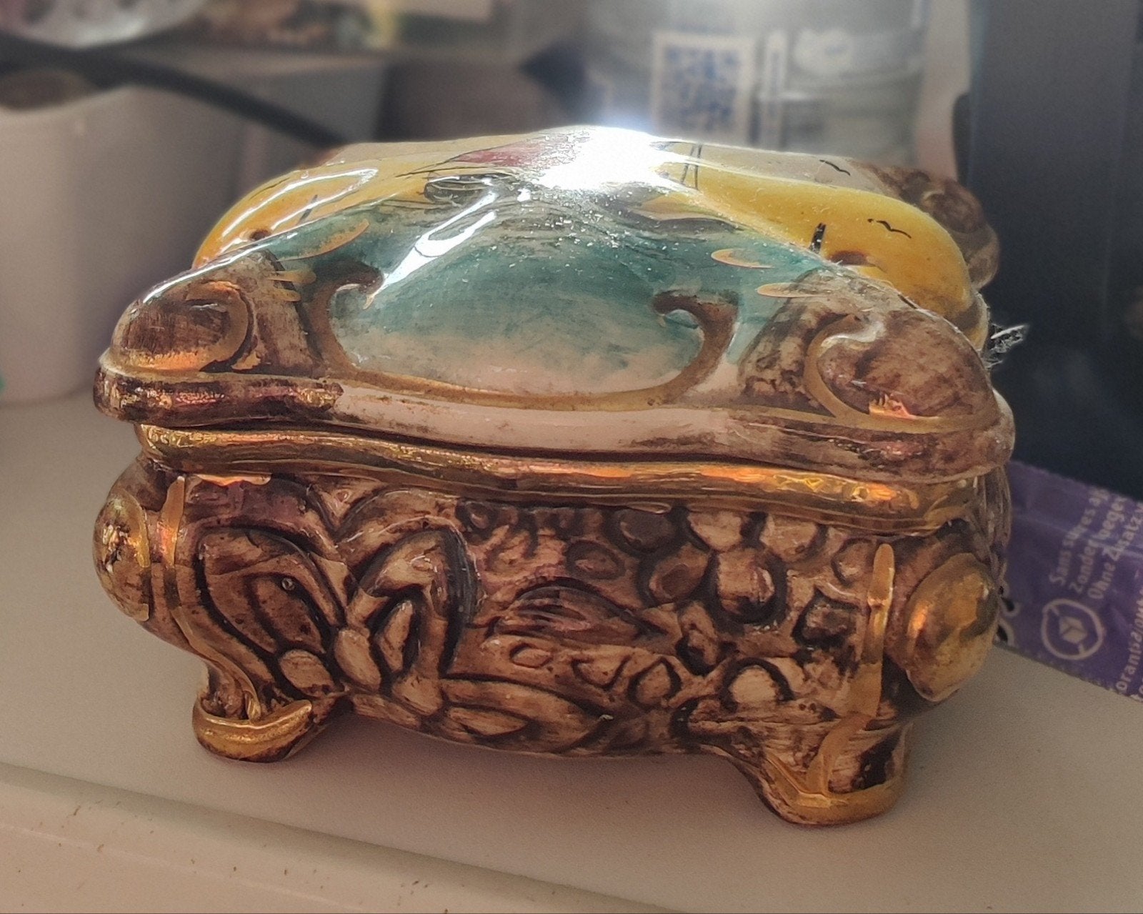 Bonbonnière ou boîte à bijoux vintage années 1950, Enlèvement