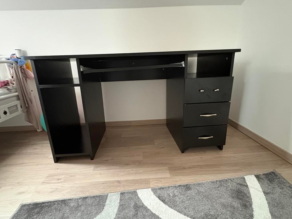 Bureau à donner, Ophalen, Zwart, Gebruikt, 140 cm