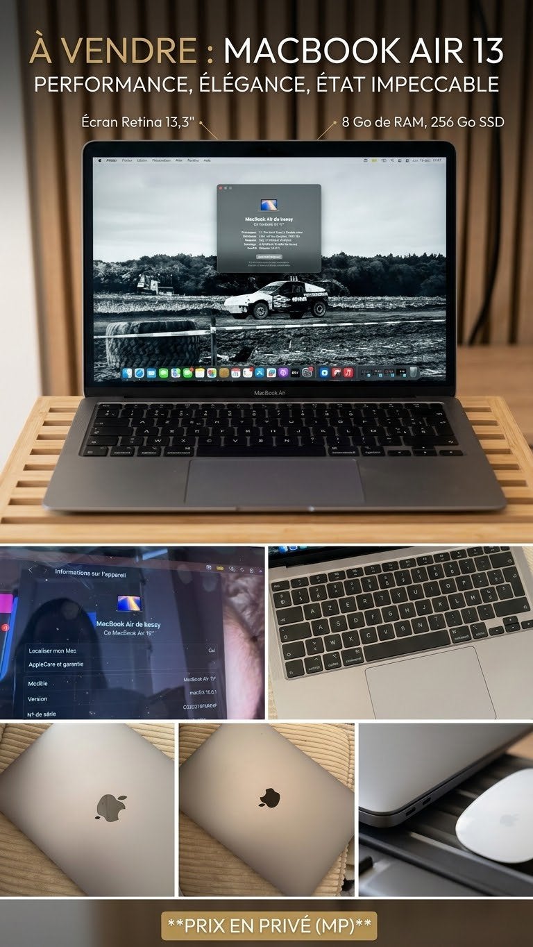 Mac Book Air, Enlèvement ou Envoi, Comme neuf