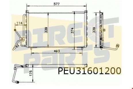 Peugeot 405 (-9/92) condensor (R12) OES! 6455W5, Autos : Pièces & Accessoires, Neuf, -, -, -