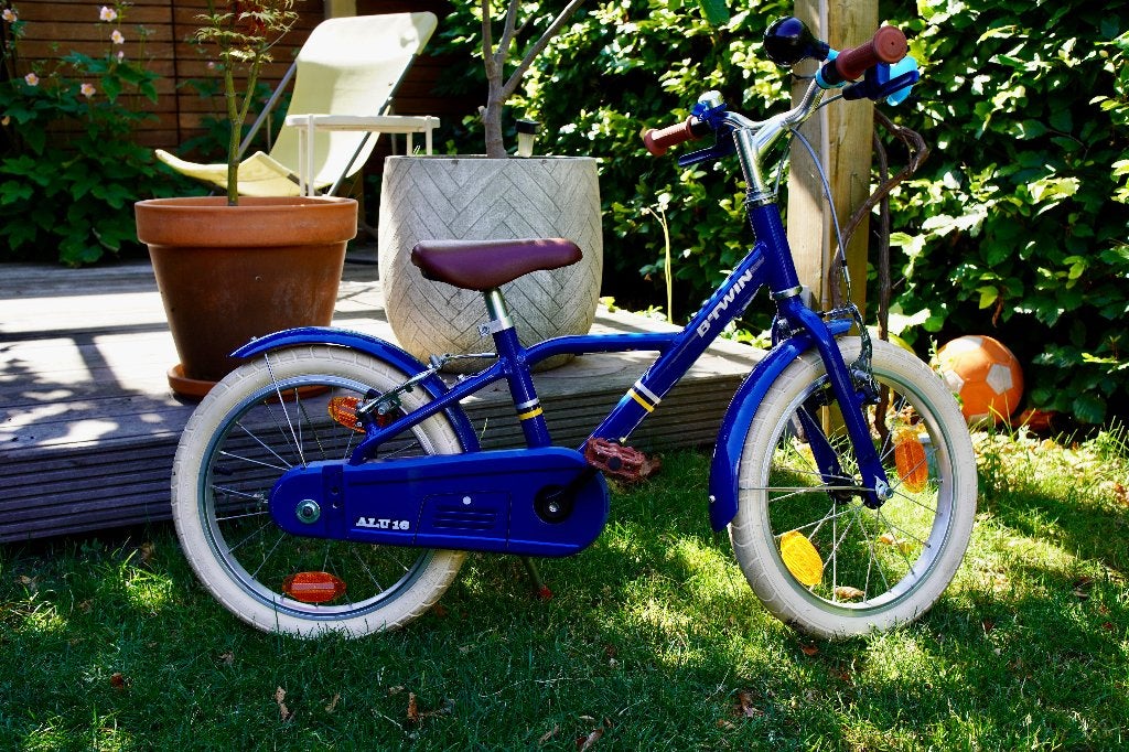FIETS 16 INCH 4,5-6 JAAR 900 CITY BLAUW B'TWIN, Fietsen en Brommers, Fietsen | Kinderfietsjes, Ophalen, 16 tot 20 inch, Velgrem