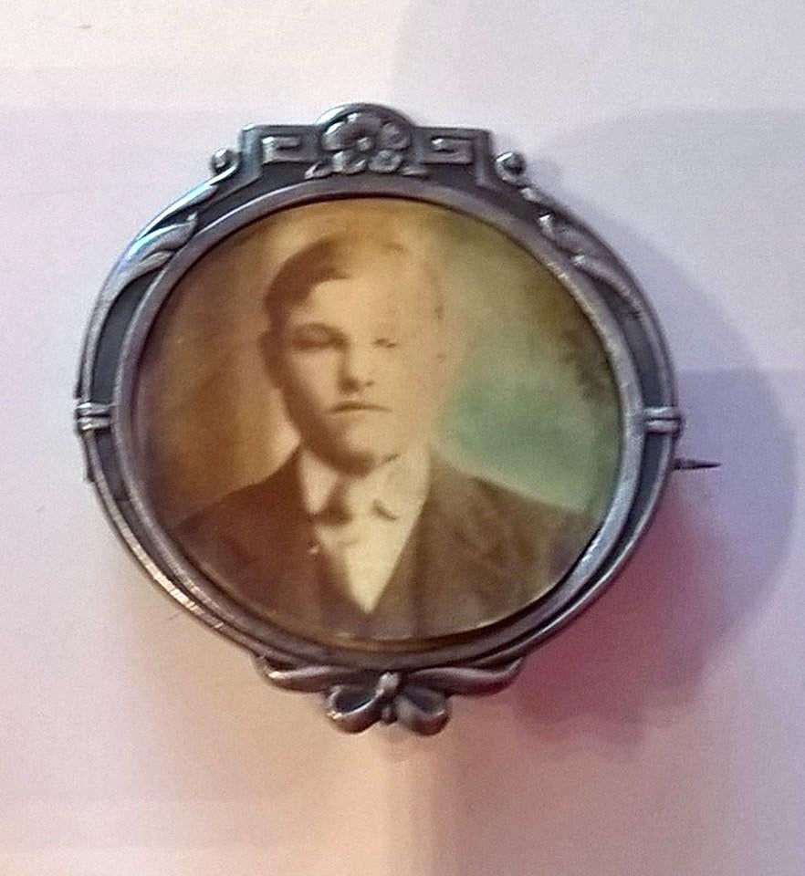 Te koop: Mooie antieke fotobroche, art noveau, Antiek en Kunst, Ophalen, Zilver