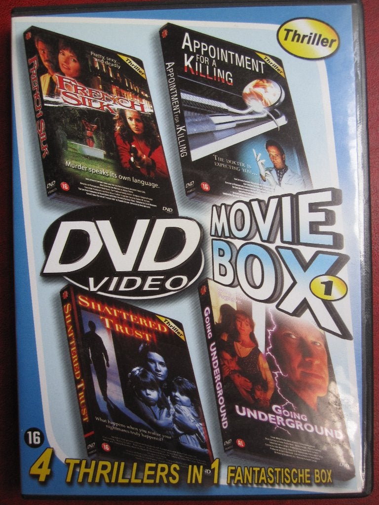 DVDvideo Moviebox 1 (4 films op 2 disc), Cd's en Dvd's, Dvd's | Thrillers en Misdaad, Zo goed als nieuw, Actiethriller, Vanaf 16 jaar