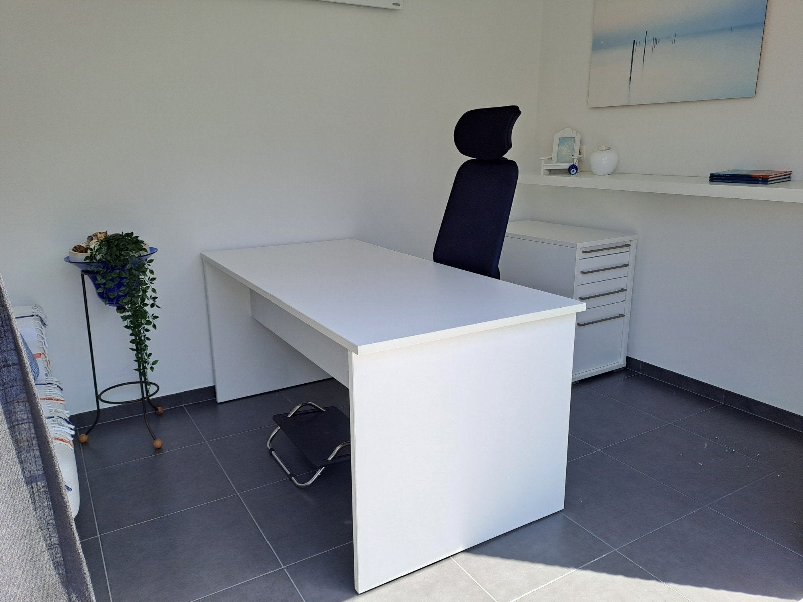 Bureau 1m6080x75 wit, Huis en Inrichting, Bureaus, Ophalen, Demontabel, 160 cm, Zo goed als nieuw