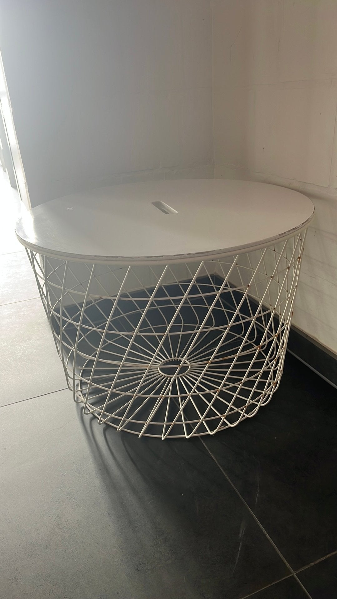 Mand met deksel, Ophalen, Gebruikt, Mand, Rond