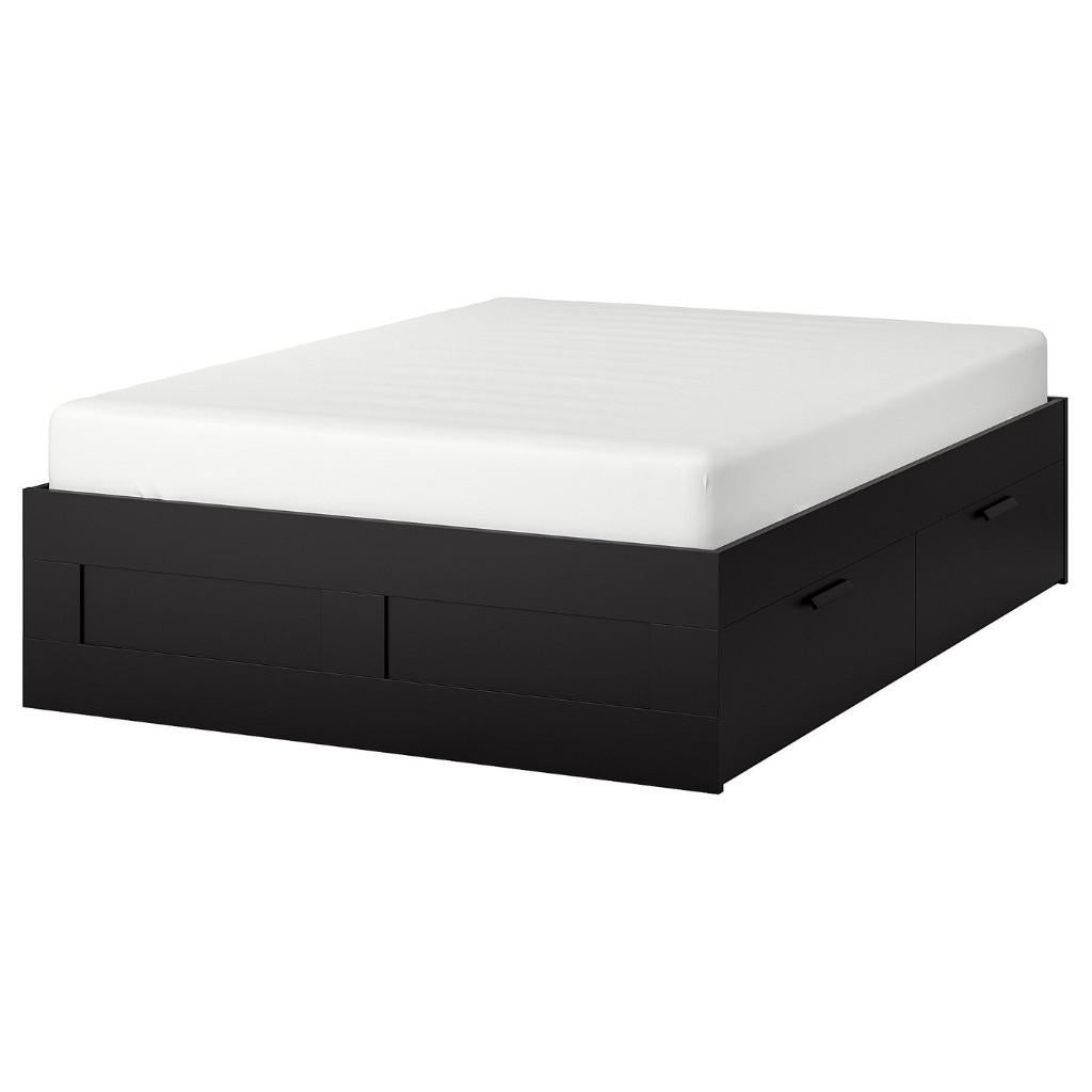 Lit BRIMNES IKEA 140/200 + matelas, Maison & Meubles, Enlèvement, 200 cm, Bois, Deux personnes