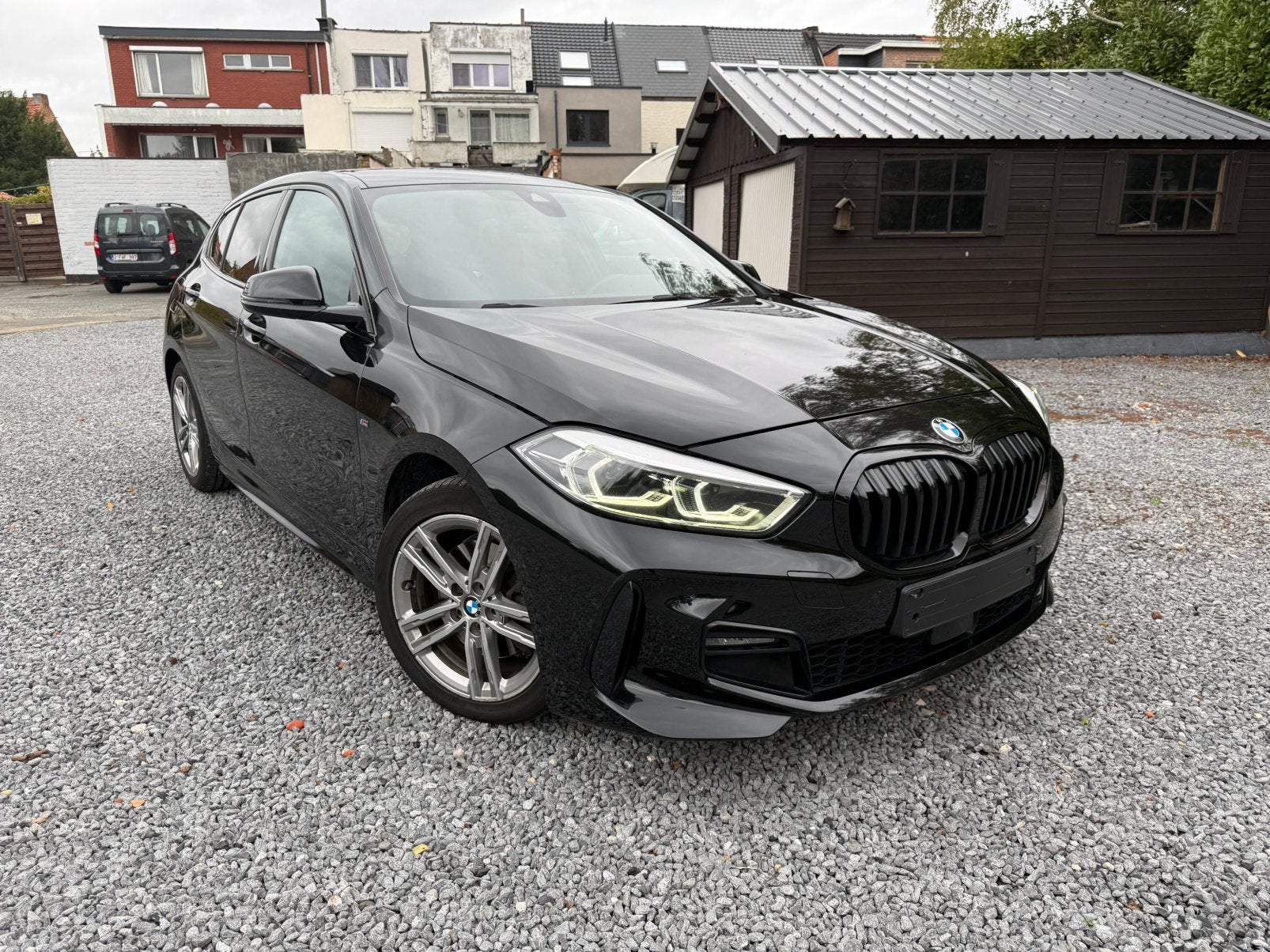 BMW 116i M Sport Automaat, Autos, Cuir, Euro 6, Noir, 5 portes