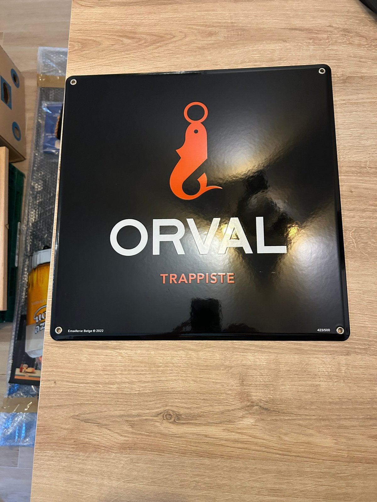 Plaque émaillée Orval, Collections, Enlèvement, Comme neuf