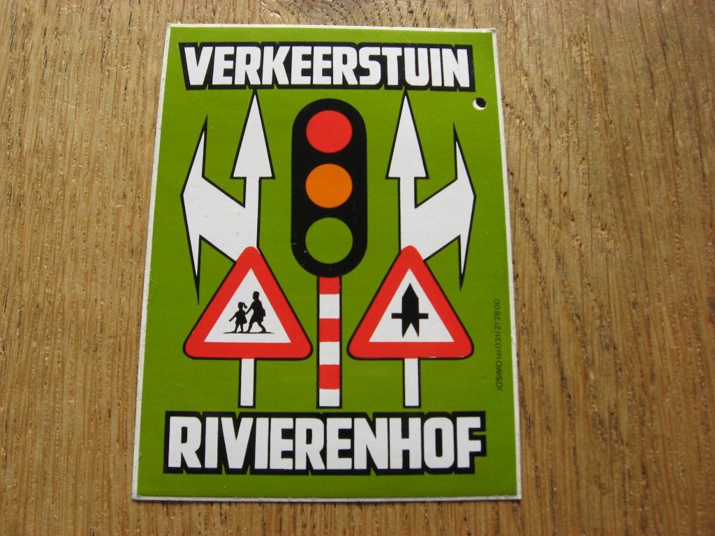 Sticker Verkeerstuin Rivierenhof 7,5 x 10 cm, Ophalen of Verzenden, Zo goed als nieuw, Overige typen