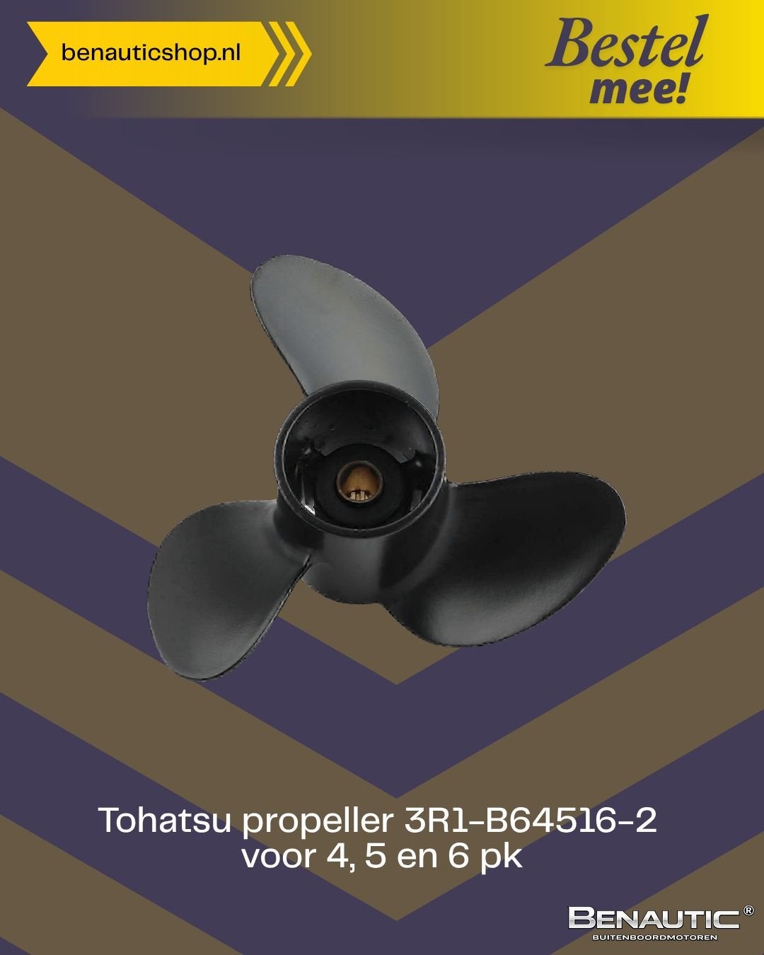 Accessoire Tohatsu propeller 3R1-B64516-2 voor 4, 5 en 6 pk, -, -, Nieuw, Ophalen of Verzenden