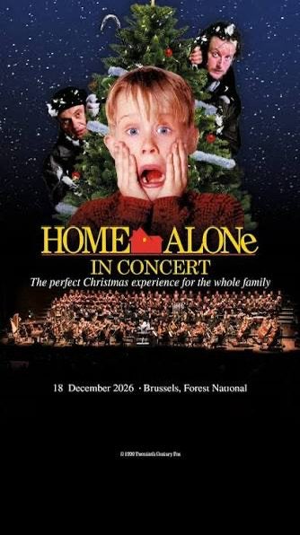 Home Alone film concert 4 tickets 18/12/2026 Brussels, Drie personen of meer
