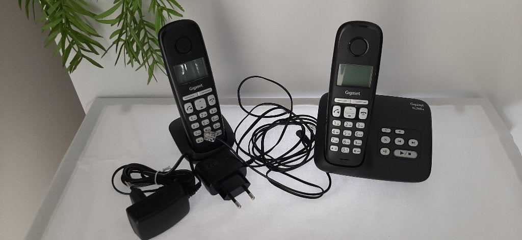 Draadloze zwarte vaste telefoon GIGASET AL385 A duo, Telecommunicatie, Ophalen of Verzenden, Zo goed als nieuw, 2 handsets, Stralingsarm