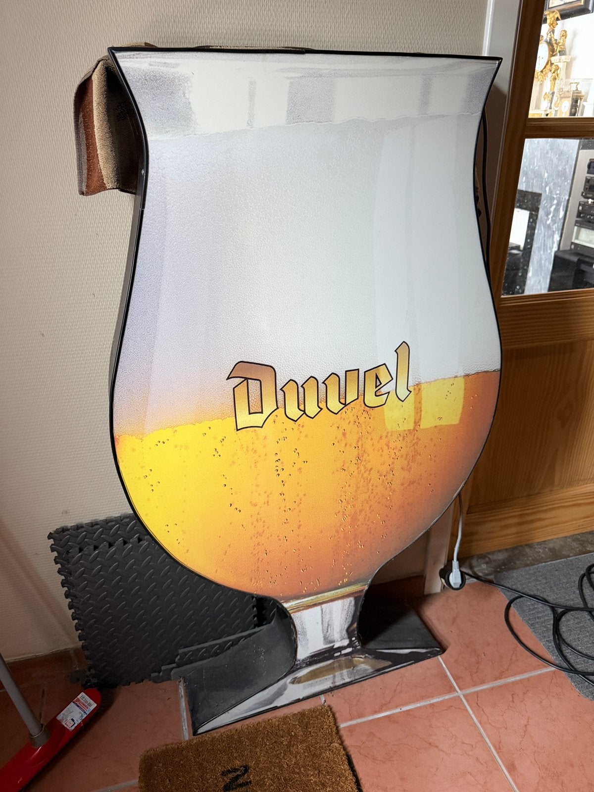 Grande enseigne lumineuse Duvel en état de marche, Enlèvement, Comme neuf, Duvel