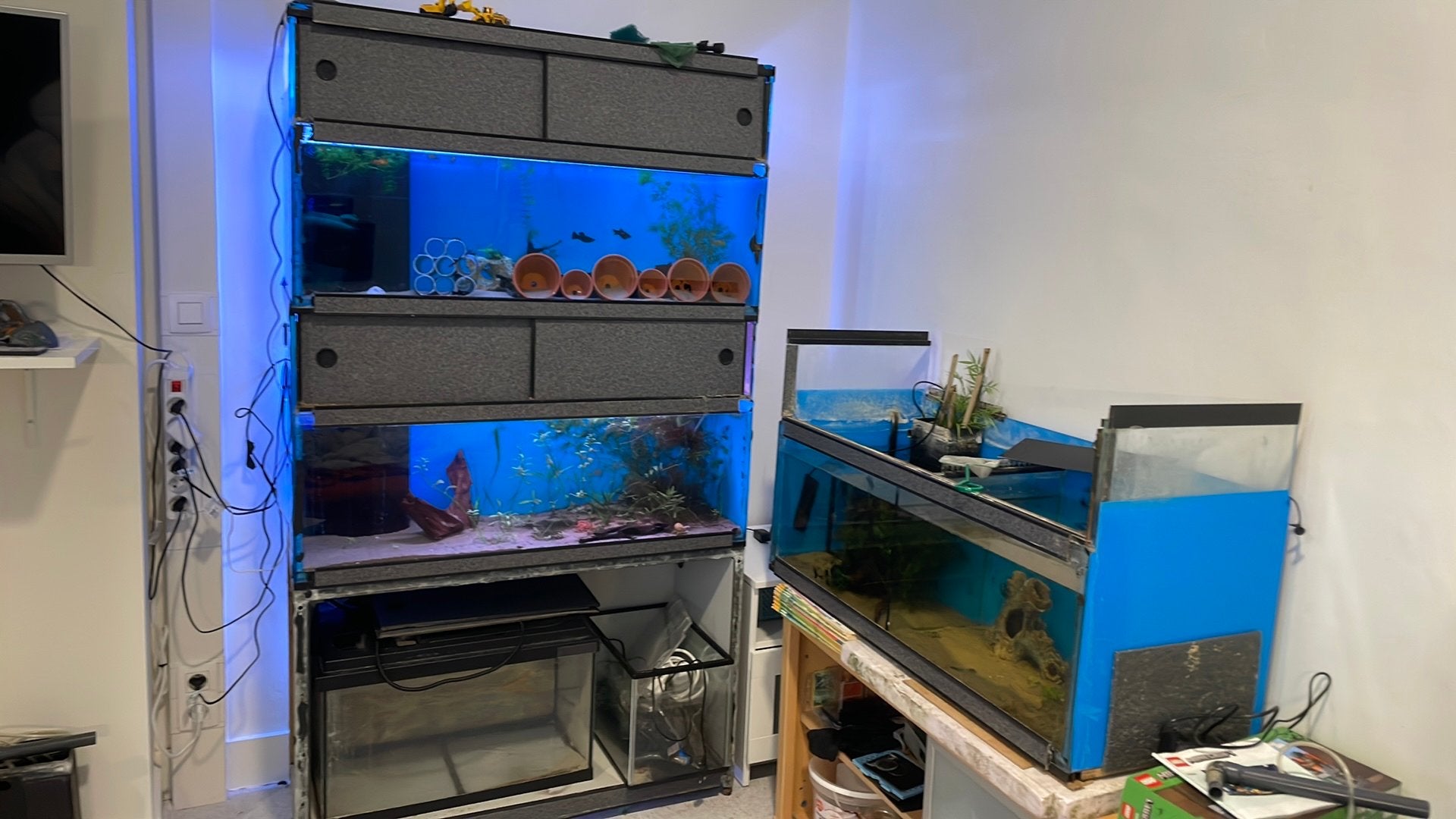 Aquarium stelling, Ophalen