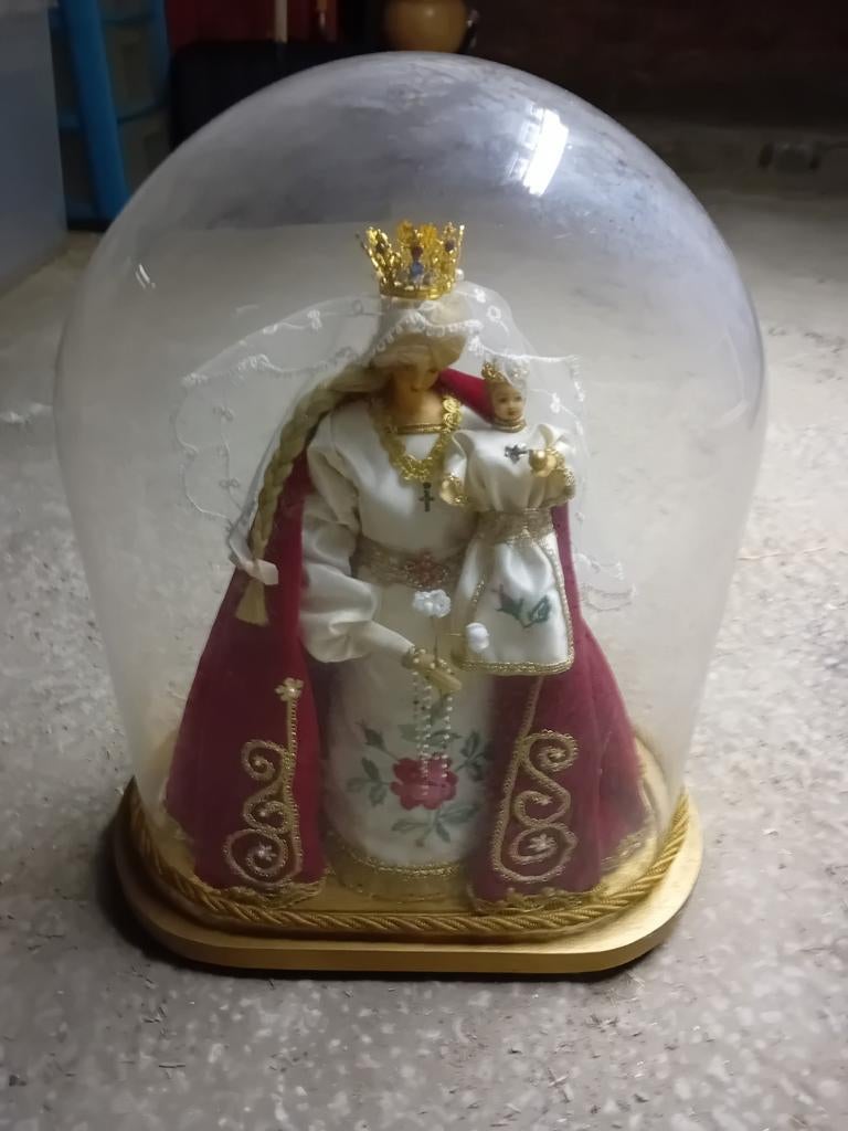 Mariabeeld met stolp, Antiek en Kunst, Antiek | Religieuze voorwerpen, Ophalen