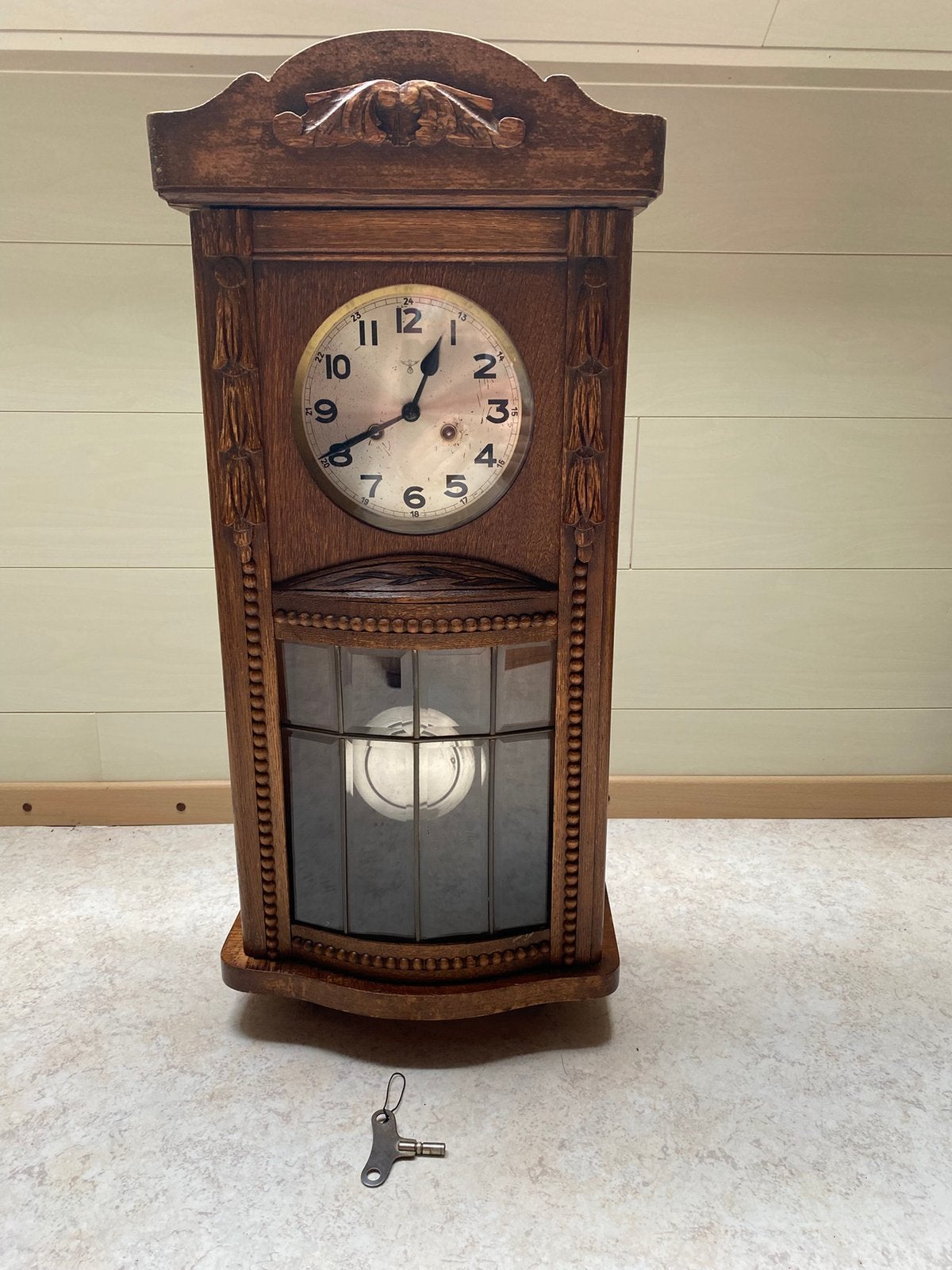 Vintage wandklok, Ophalen