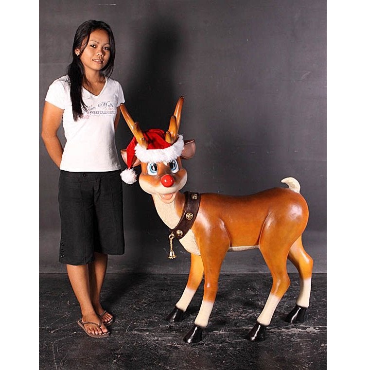 Standing Reindeer – Rendier verlichte Neus Hoogte 115 cm, Ophalen, Nieuw