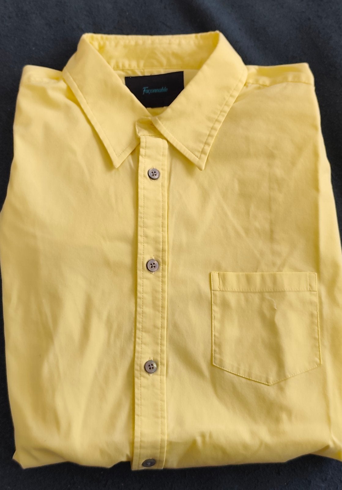Chemisier d'été manches 3/4 cintré, jaune. 75% coton. T. 40, Façonnable, Taille 38/40 (M), Jaune