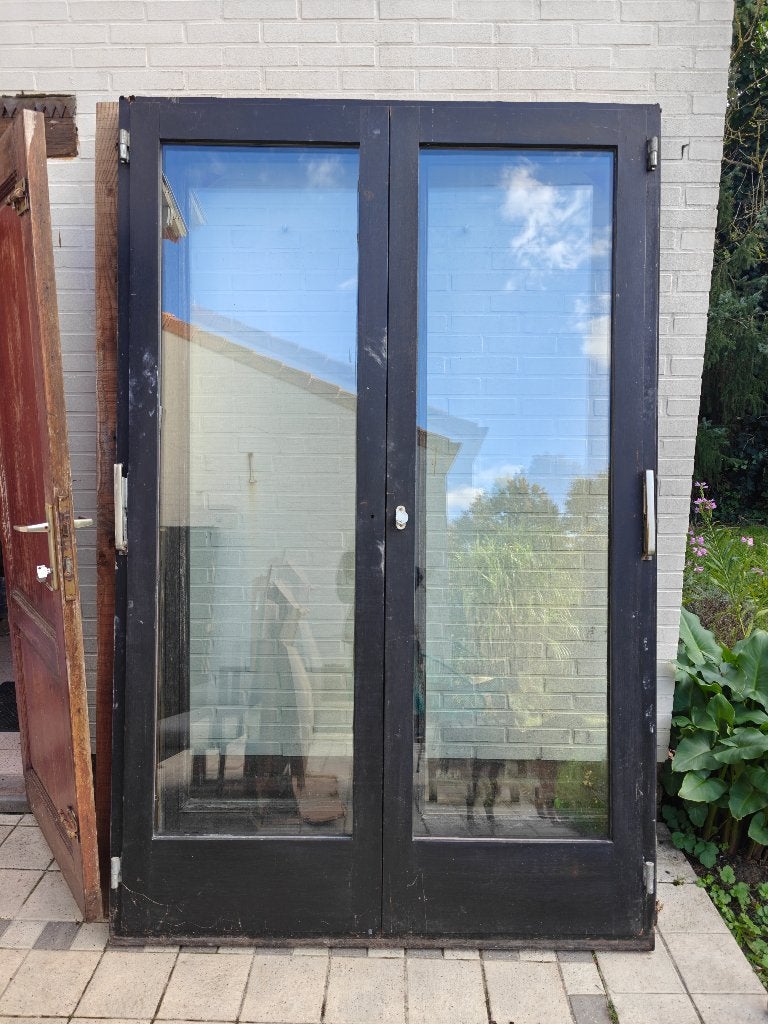 Dubbele terrasdeur, Doe-het-zelf en Bouw, Ophalen, Gevelraam of Ruit, Gebruikt, 160 cm of meer