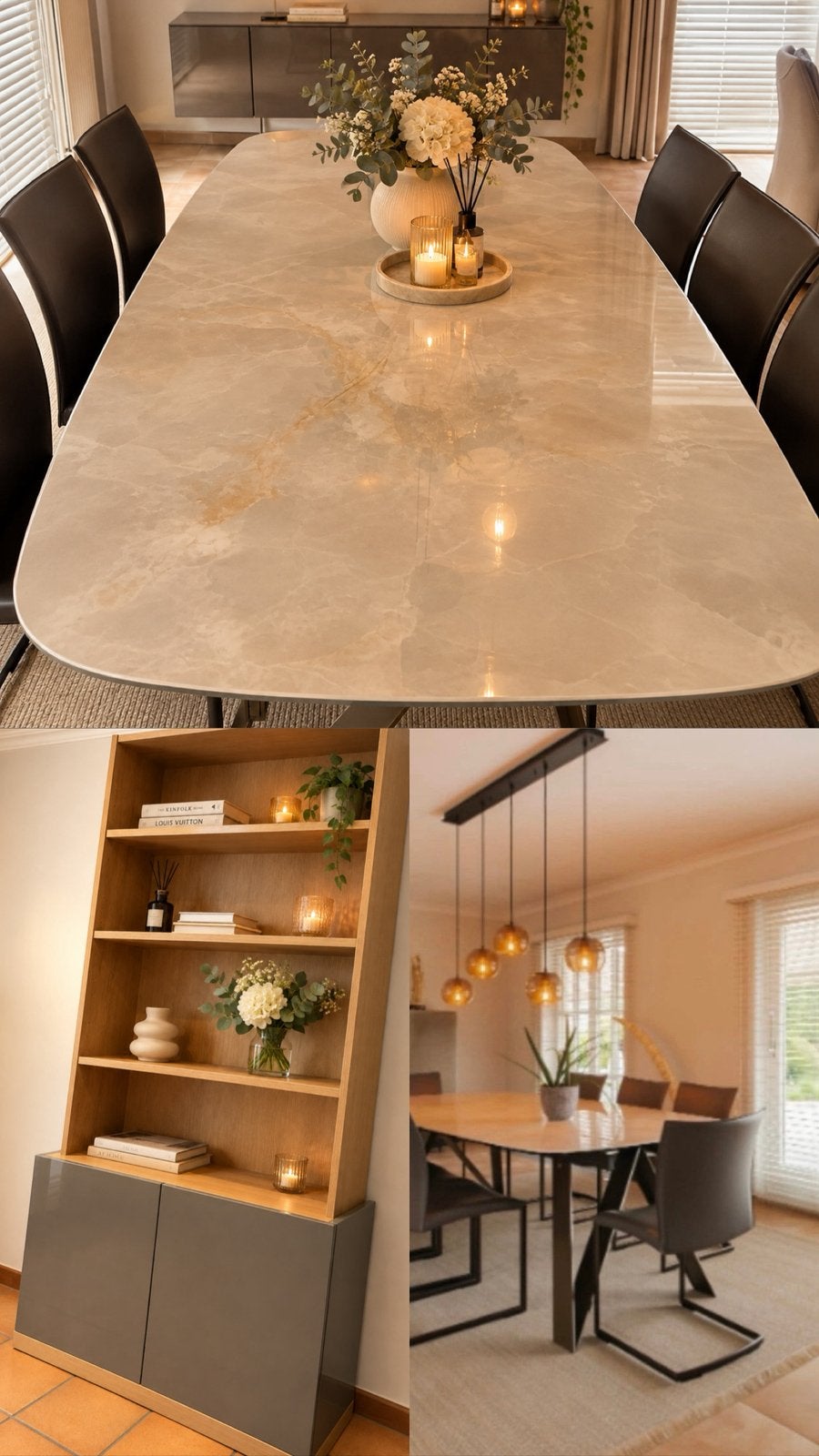 Eettafel, 8 stoelen, kast, Huis en Inrichting, Ophalen, Zo goed als nieuw, Glas