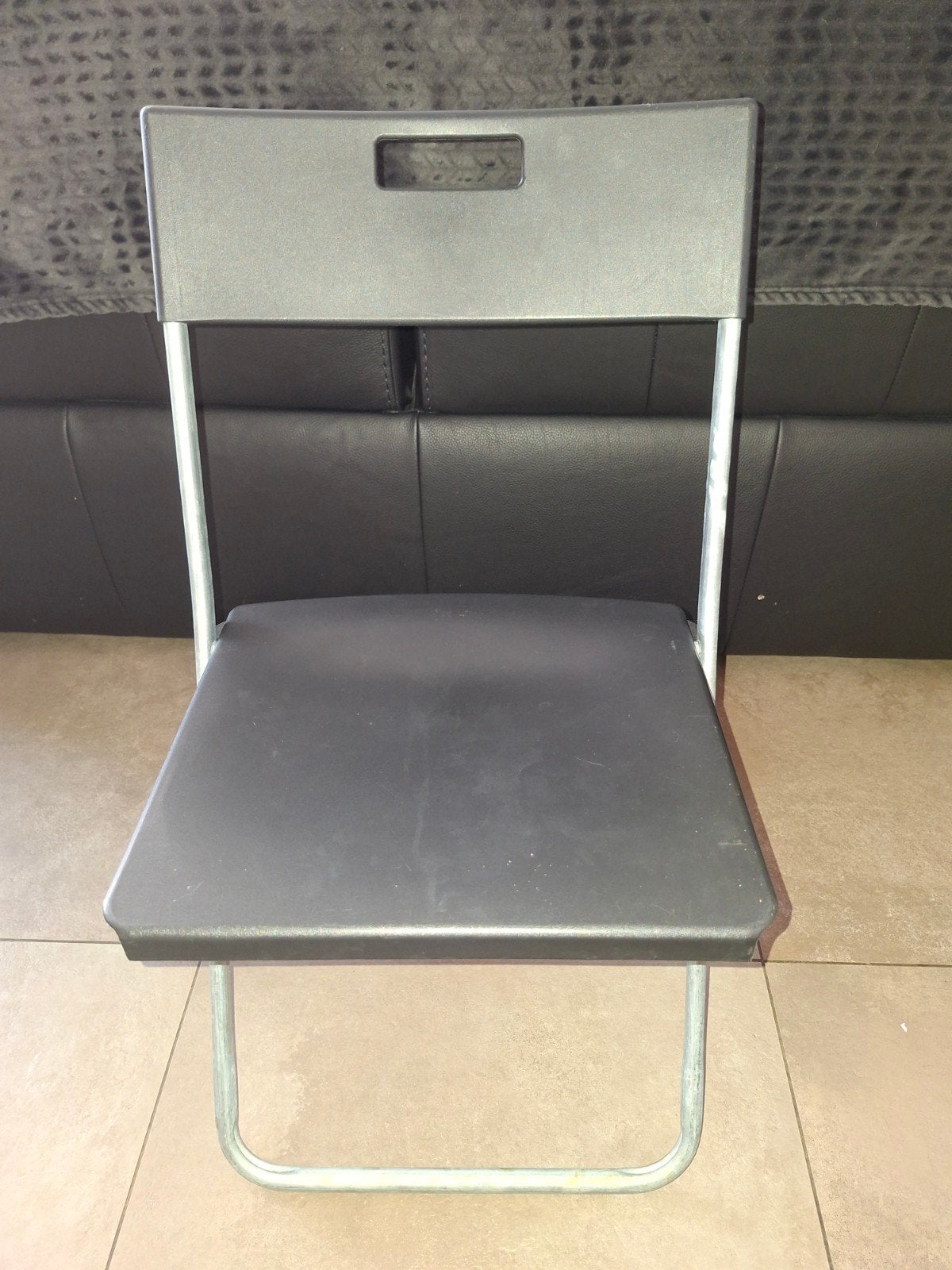 6 chaises pliables noir, Jardin & Terrasse, Enlèvement, Utilisé, Plastique, Pliant