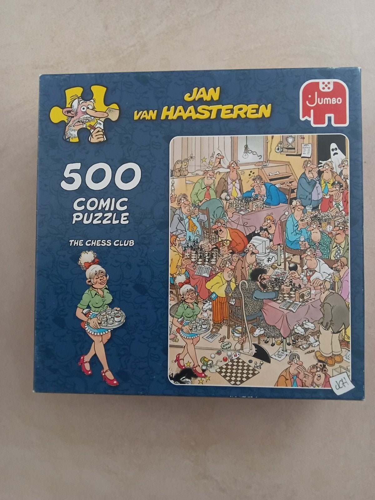 puzzel Jan van haasteren.de schaakclub 500 st, Ophalen of Verzenden, 500 t/m 1500 stukjes, Zo goed als nieuw