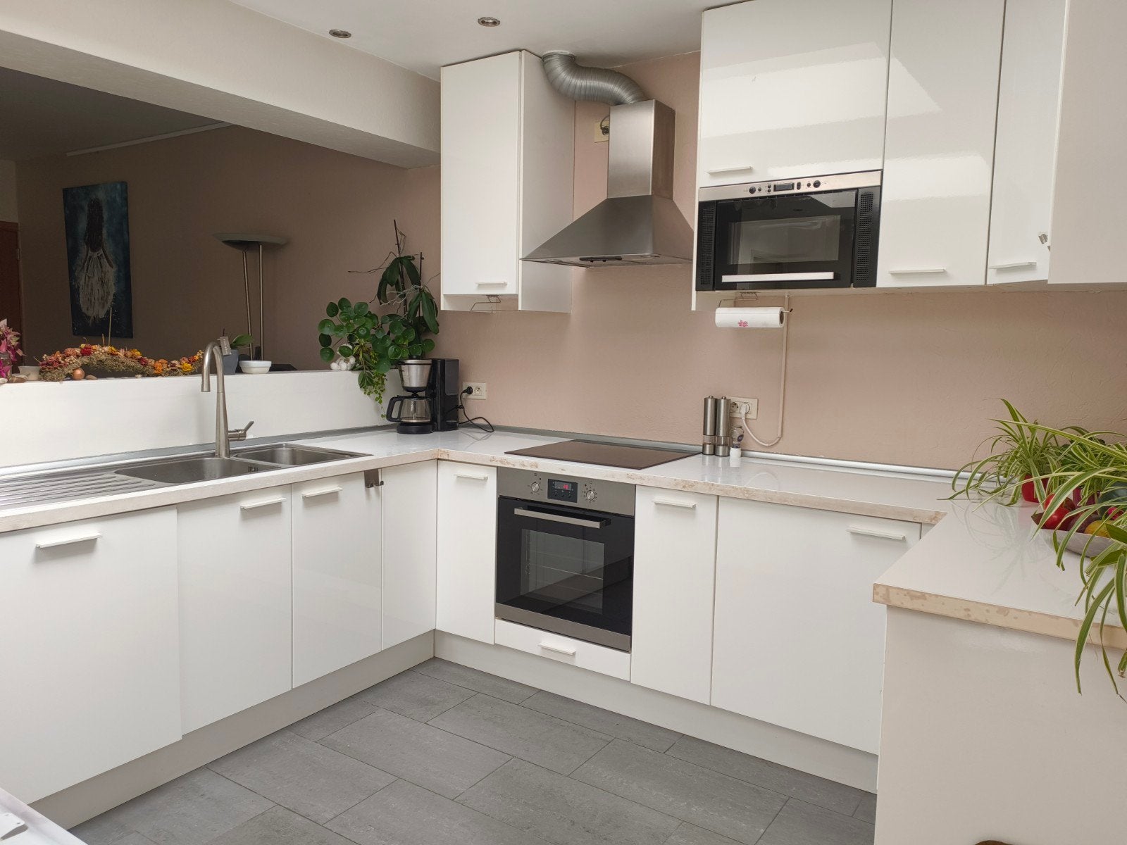 Witte hoogglanskeuken af te breken voor 06/06, Huis en Inrichting, Ophalen, Gebruikt, U-keuken, Overige materialen