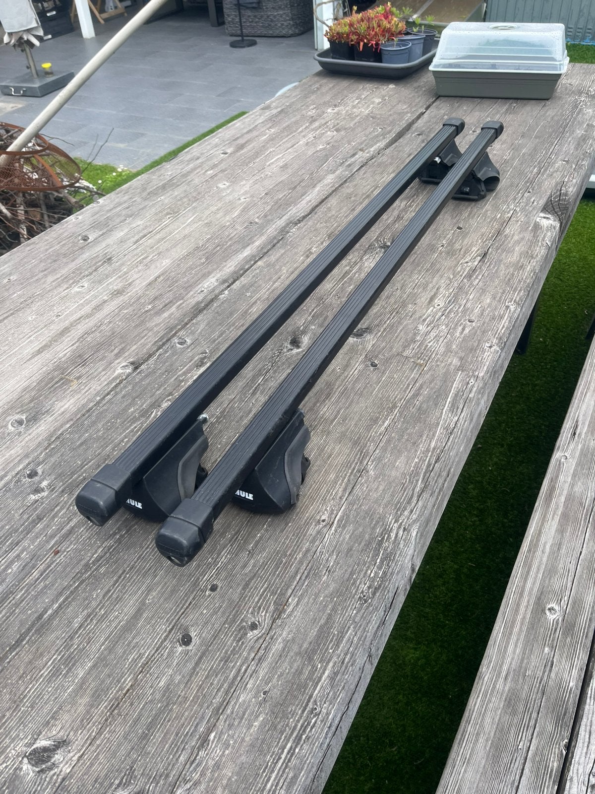Thule dakdragers / dakrails voor open rails, Auto diversen, Dakdragers, Ophalen, Gebruikt