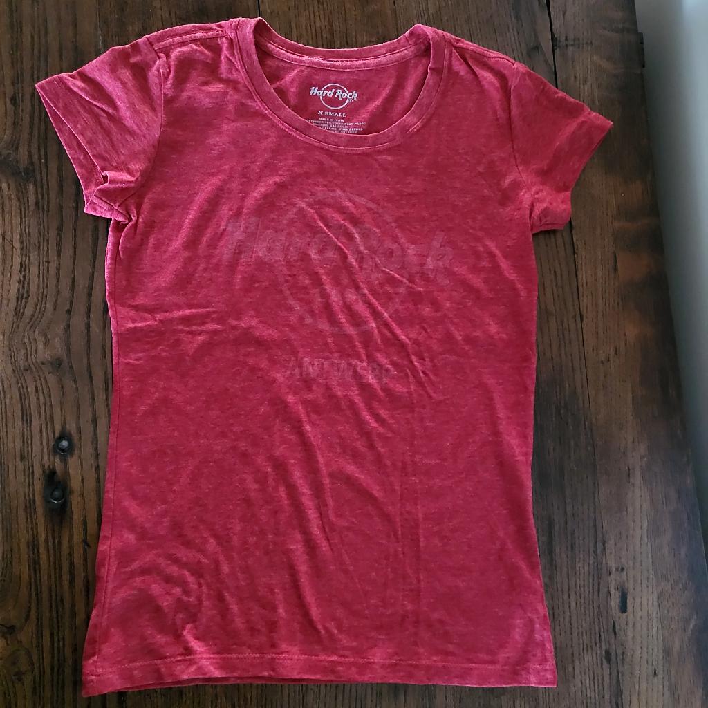 T-shirt Hard Rock Cafe Antwerp, taille XS, Rouge, Manches courtes, Enlèvement ou Envoi, Taille 34 (XS) ou plus petite