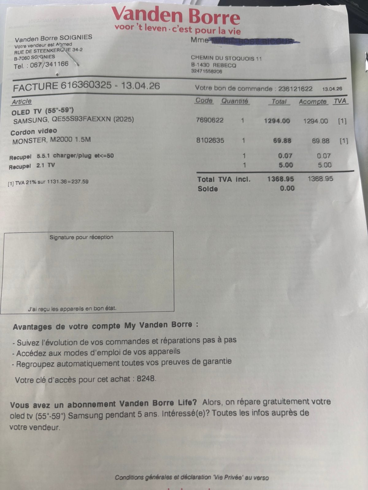 Tv Neuve Samsung Oled 55 pouces, TV, Hi-fi & Vidéo, Télévisions, Enlèvement, OLED, Samsung