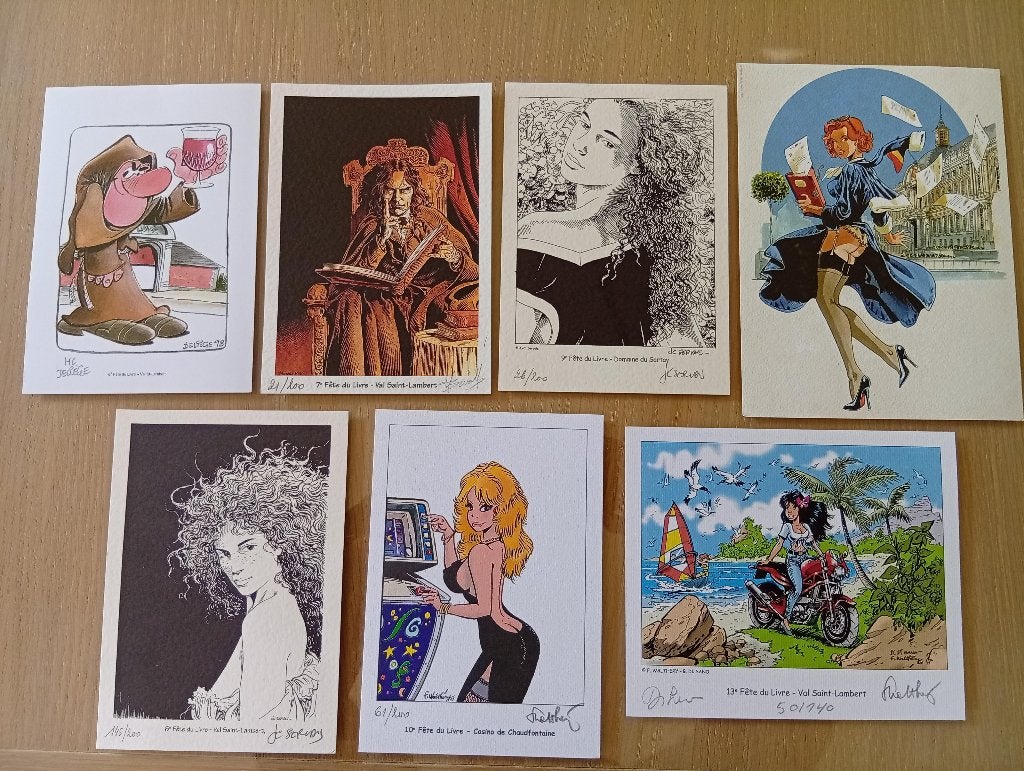 7 ex-libris., Verzamelen, Stripfiguren, Ophalen of Verzenden, Overige figuren, Nieuw, Plaatje, Poster of Sticker