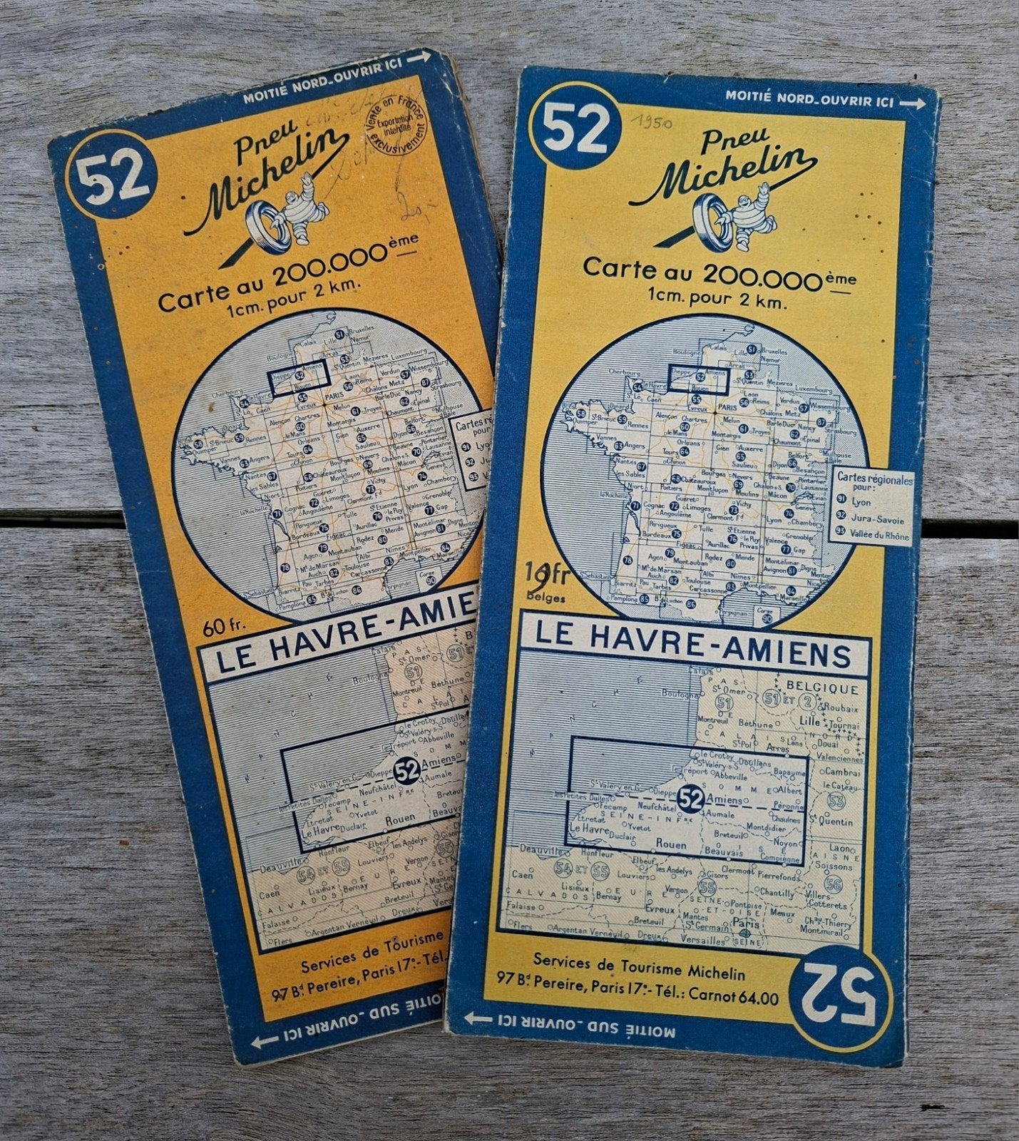 1950 landkaarten, Boeken, Ophalen of Verzenden, Frankrijk