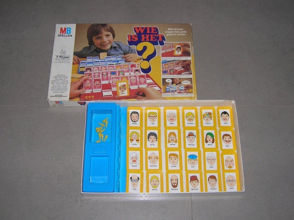 Spel: WIE IS HET ? Original, 1 ou 2 joueurs, Enlèvement, Comme neuf, MB spelen