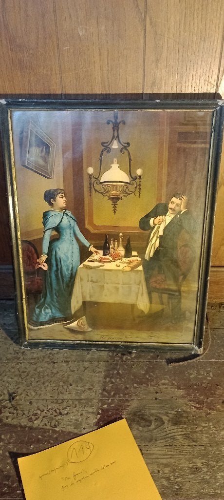 Lithographie ancienne Belle Époque -Ma femme !-, n114, Enlèvement ou Envoi, Lithographie