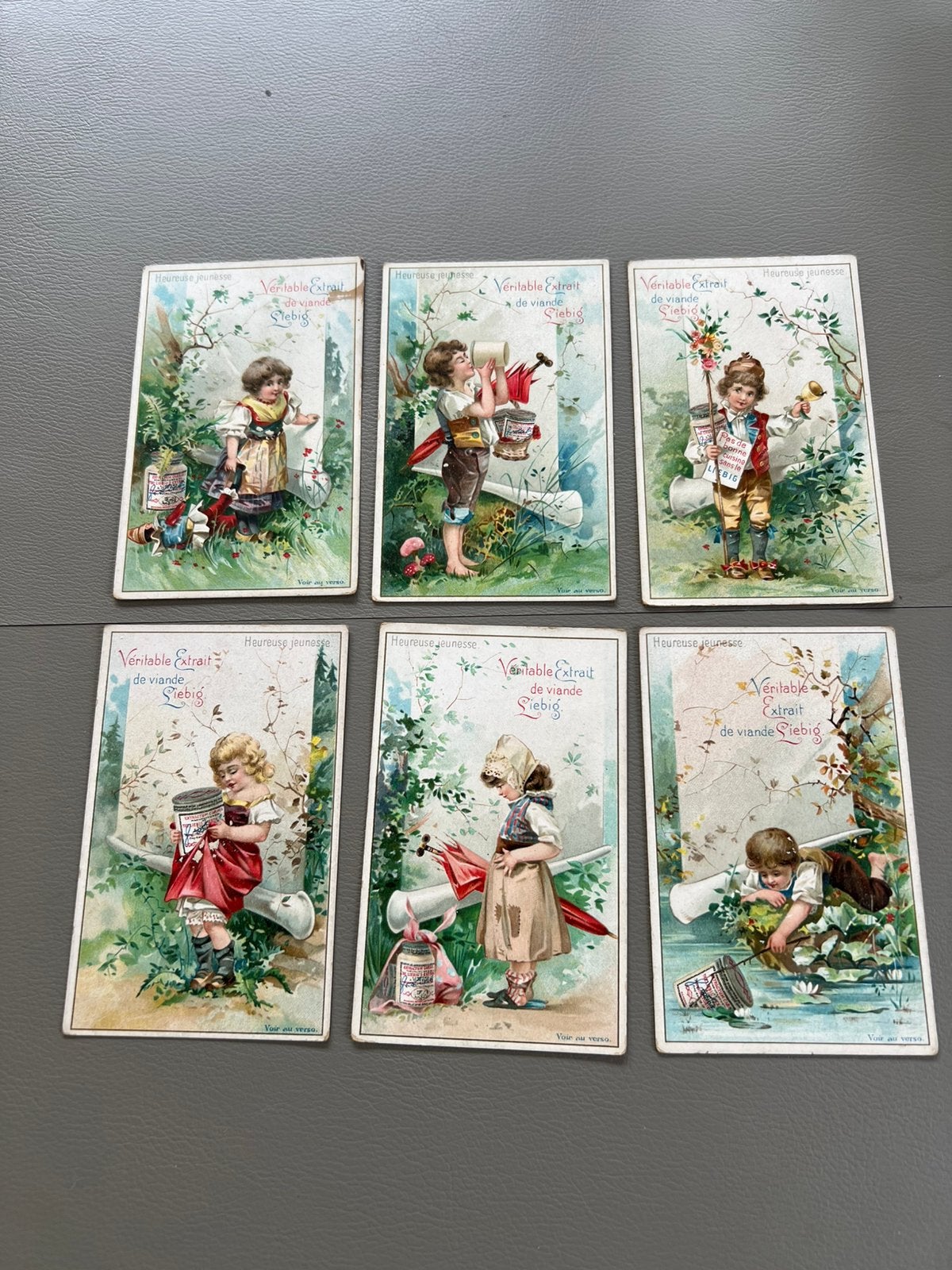Chromos ancien Liebig avec pots Heureuse Jeunesse, Enlèvement ou Envoi, Utilisé, Album d'images