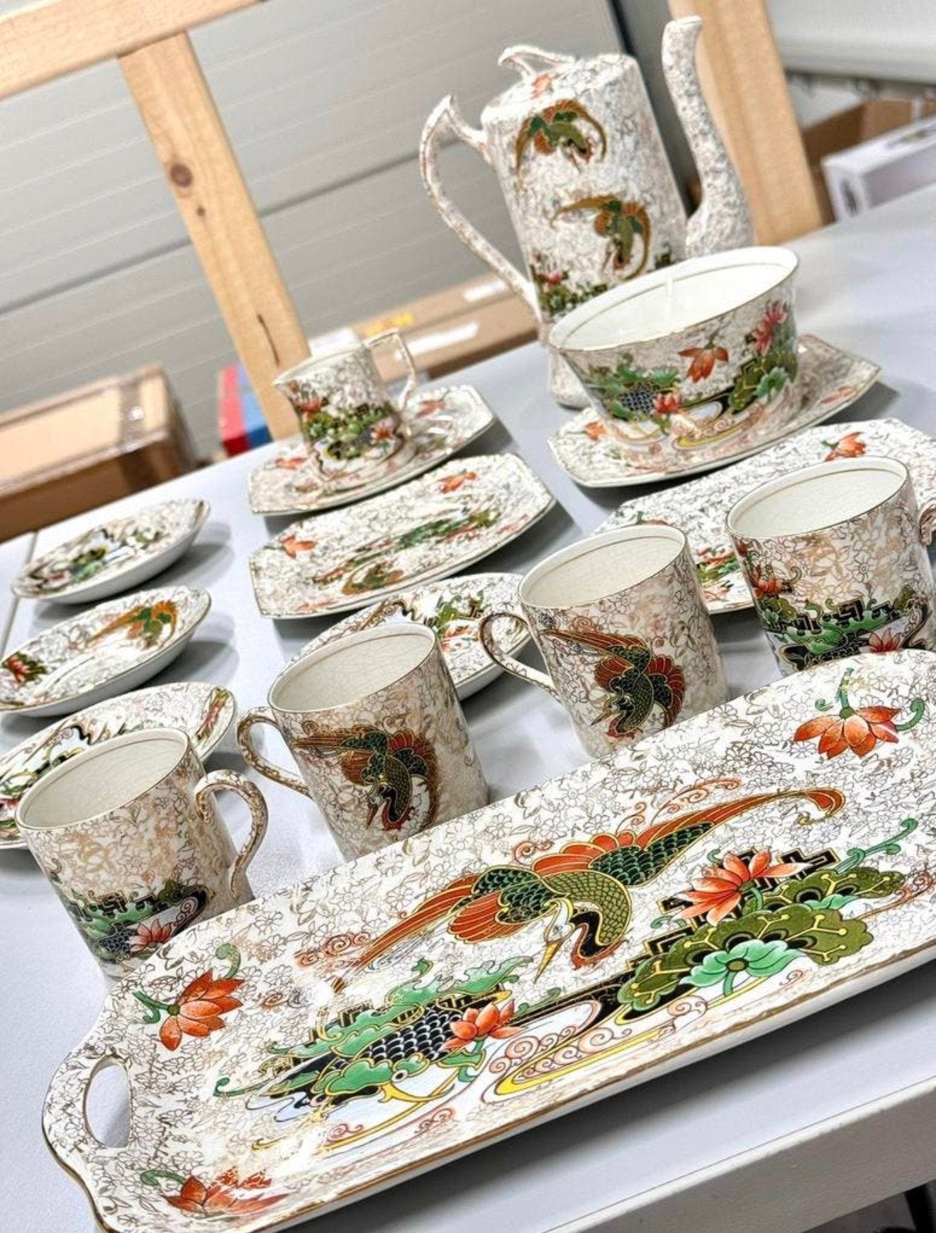 zeldzaam UK Engels Phoenix ware Engeland servies set theepot, Antiek en Kunst, Ophalen of Verzenden