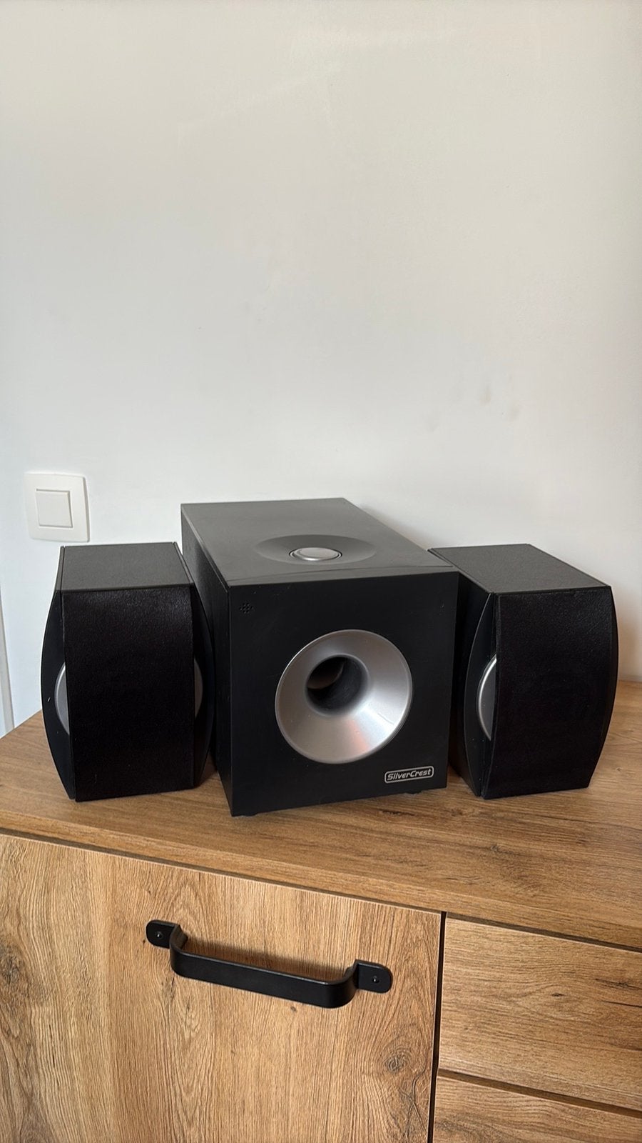 Silvercrest luidsprekerset sub 14W + 2 x top 5W, Audio, Tv en Foto, Luidsprekerboxen, Ophalen, Zo goed als nieuw, Subwoofer